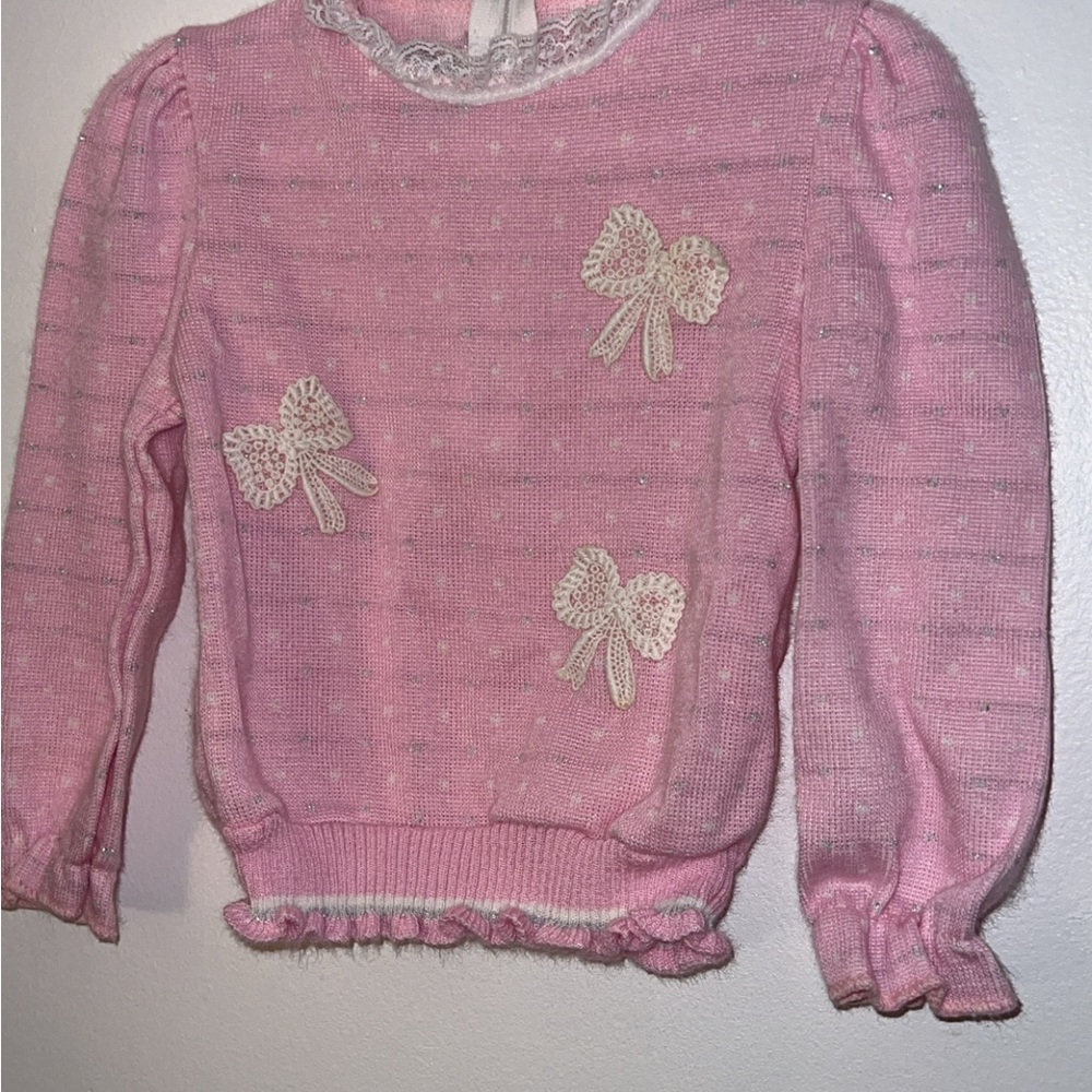Pink Bow Kids Sweater